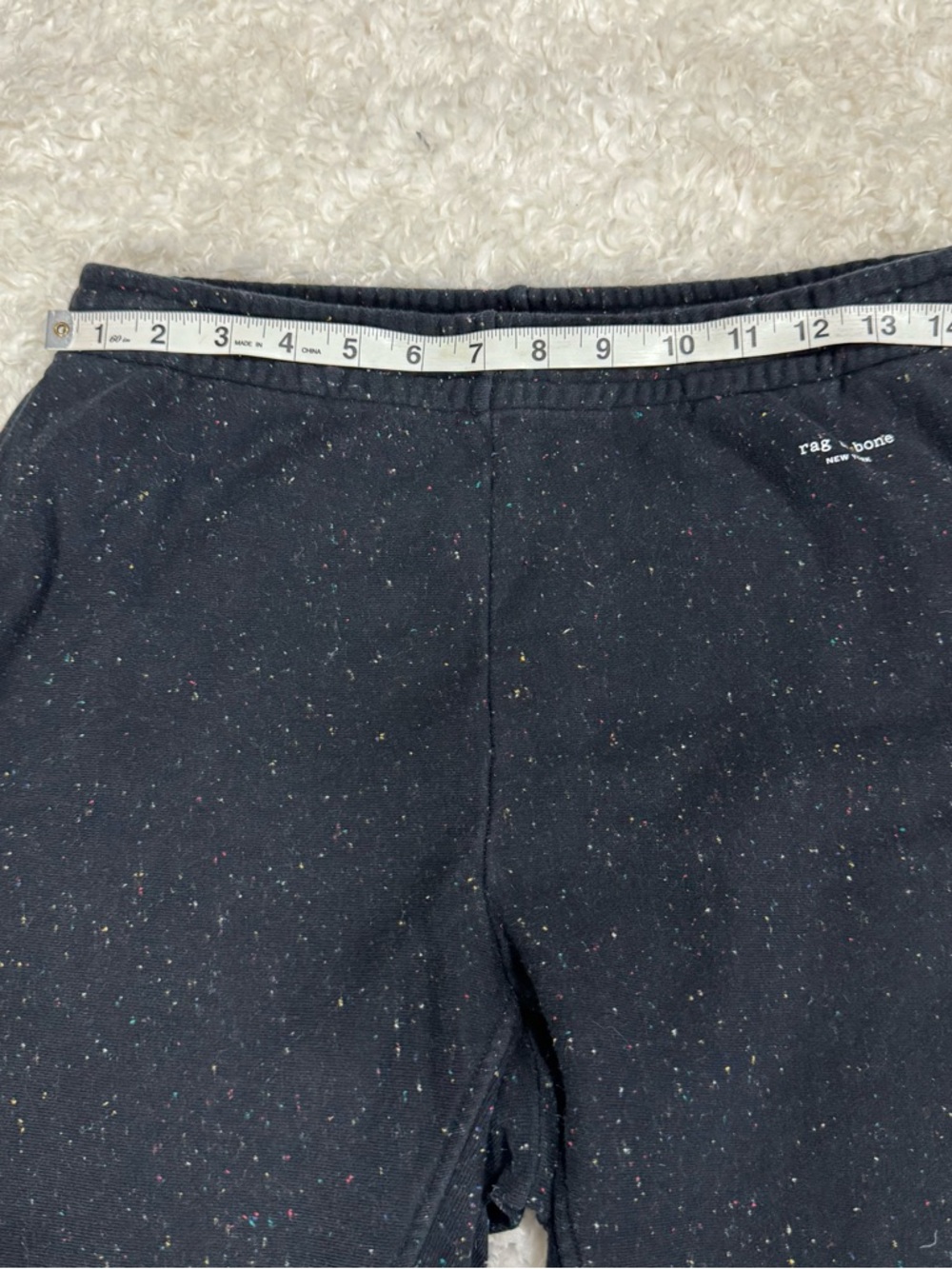 Rag & Bone Women’s City Sweatpants Black Multicolored Dots Cotton Size Medium - Picture 6 of 12